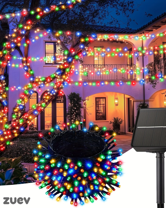 LUCES NAVIDEÑAS MULTICOLOR CON PANEL SOLAR